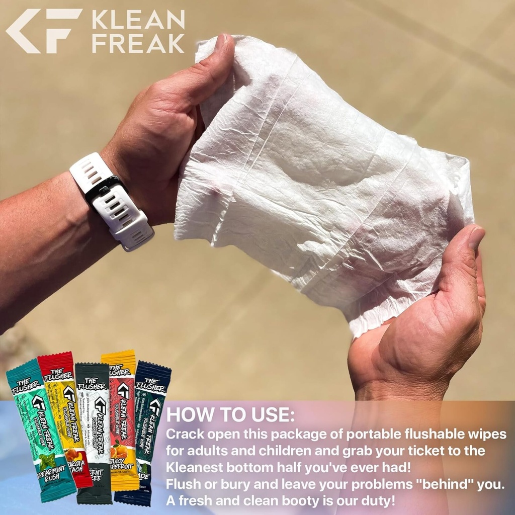 [FSKP01] Klean Freak - The Flusher wipes - Single Sachet - Kascade Pine Image 