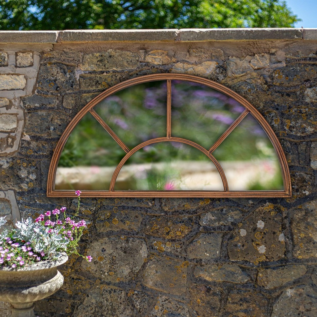 [55935] La Hacienda - Aged Half Moon  Arch Mirror 100 x 50 cm Image 