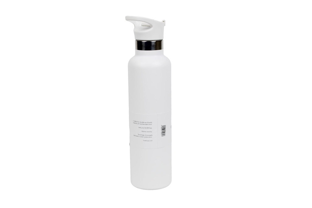 [DB03004A-S] Moya "Black Sea"  700ml Insulated Sustainable Water Bottle White Spout Lid Image 