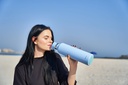 [DB04003A-S] Moya "Coral Reef" 1L Insulated Sustainable Water Bottle Powder Blue Spout Lid Image 