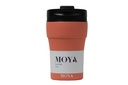 [HV133-BC-16] Moya "Low Tide" 250ml Travel Coffee Mug Black/Coral Image 