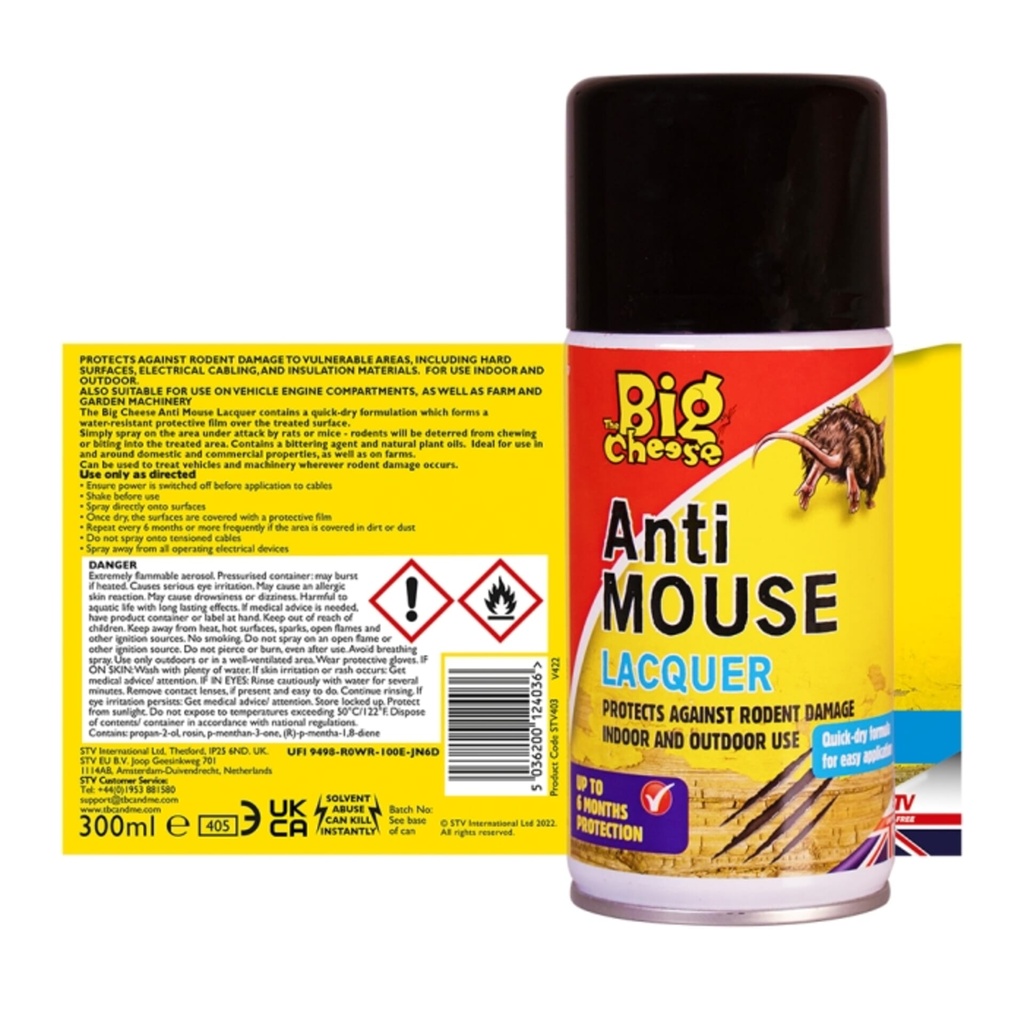 [STV403] STV  Anti Mouse Lacquer - 300ml Aerosol Image 