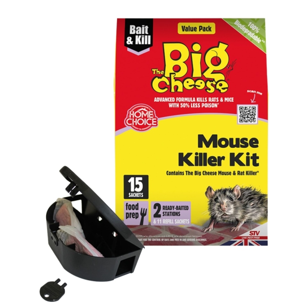 [STV228] STV  Mouse Killer Kit - 10g Pasta Sachet x 15 + 2 Stations Image 