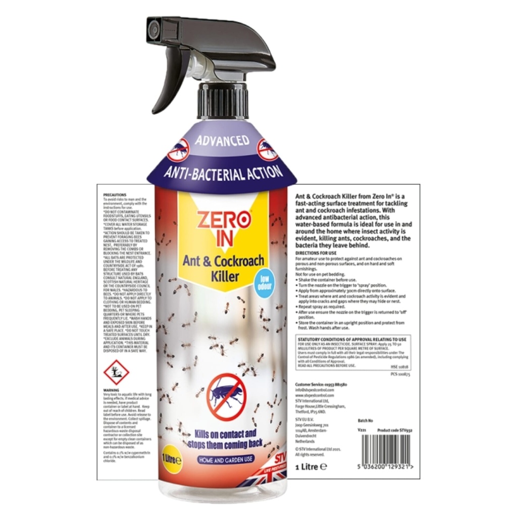 [STV932] STV Anti-Bacterial Ant & Cockroach Killer - 1L RTU Image 