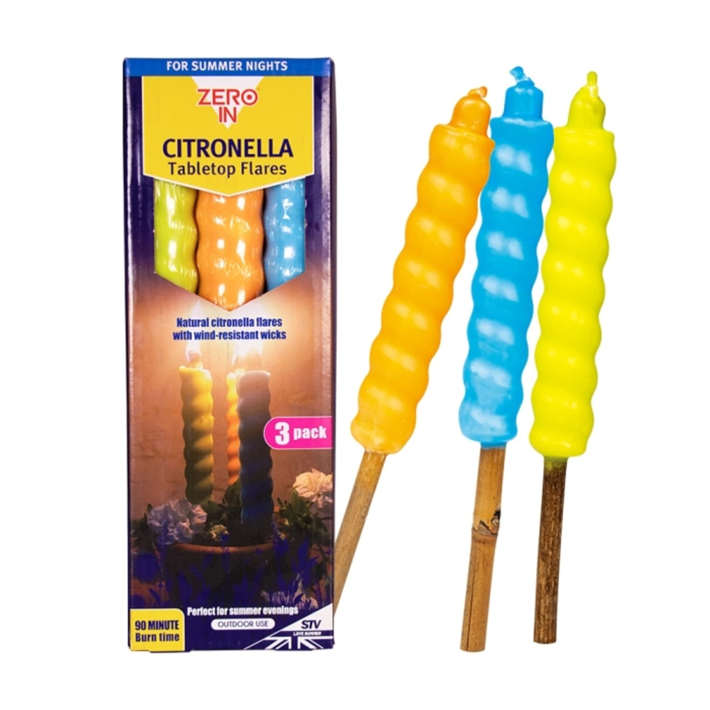 [ZER452] STV Citronella Table Top Flares - Beach Party - 3-Pack Image 