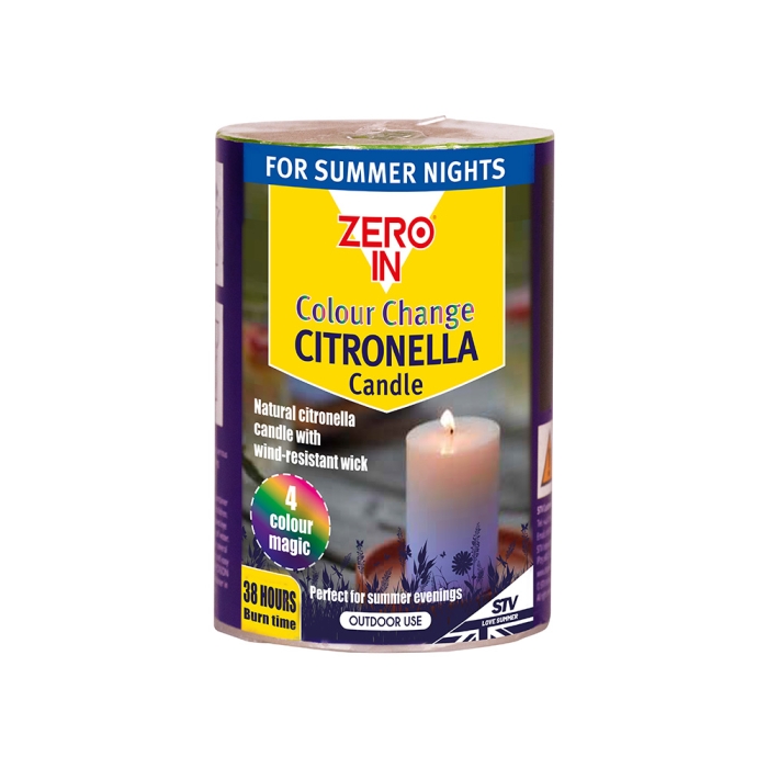 STV  Citronella Colour-Change Pillar Candle