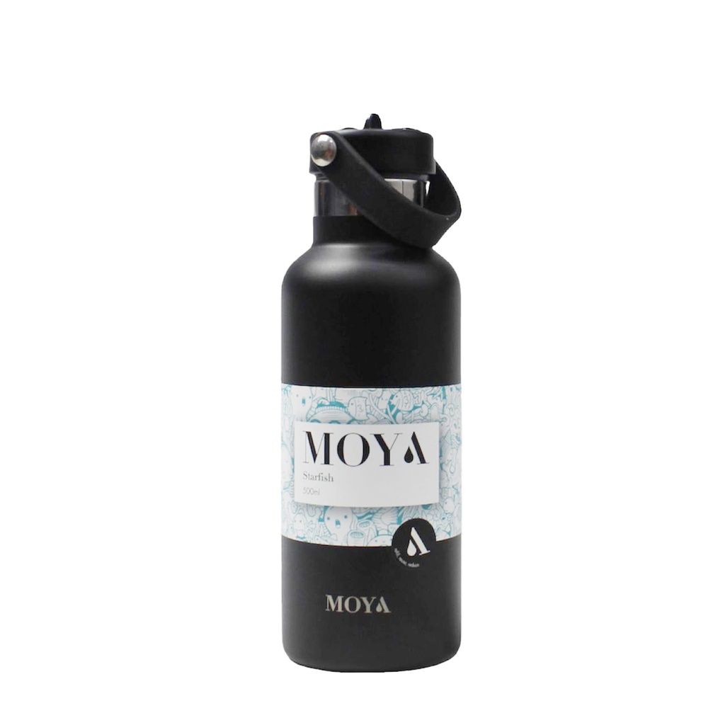 Moya "Starfish" 500ml Insulated Sustainable Water Bottle Black