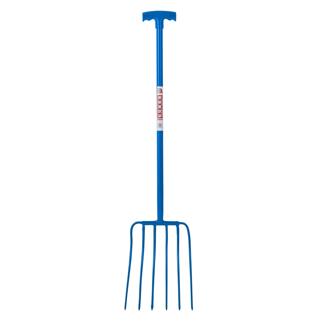 Red Gorilla - 6 Prong Manure Fork - Blue (T-Handle)