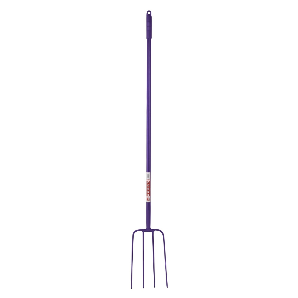 Red  Gorilla - 4 Prong Manure Fork Straight Handle - Purple (48” Straight Handle)