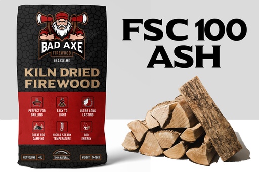 [ASH40L] Bad Axe Firewood - Ash 40L Sack Approx 15kg