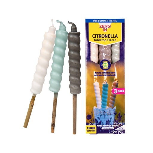 [ZER467] STV  Citronella Table Top Flares - Close to Home - 3-Pack