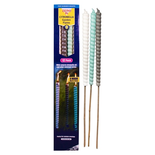 [ZER471] STV  Citronella Garden Flares - Close to Home - 12-Pack