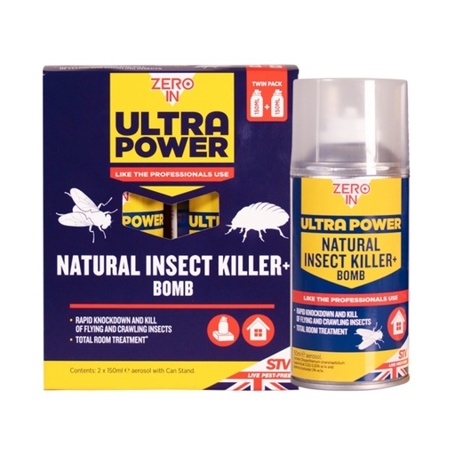 [ZER560] STV  Natural Insect Killer Bomb - 150ml One-Shot Aerosol - Twinpack