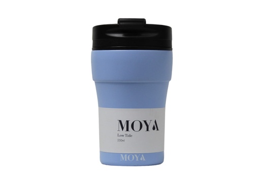 [HV133-BP-14] Moya "Low Tide" 250ml Travel Coffee Mug Black/Powder Blue 