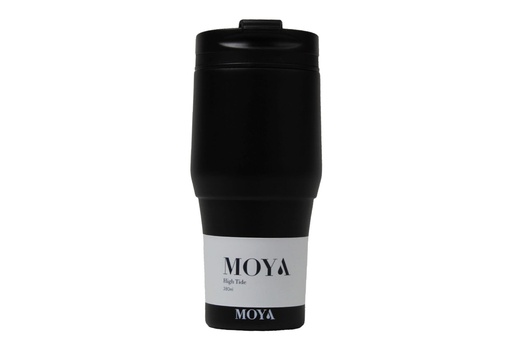 [HV134-BB-19] Moya "High Tide" 380ml Travel Coffee Mug Black/Black