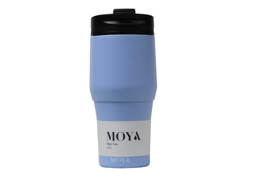 [HV134-BB-14] Moya "High Tide" 380ml Travel Coffee Mug Black/Powder Blue 