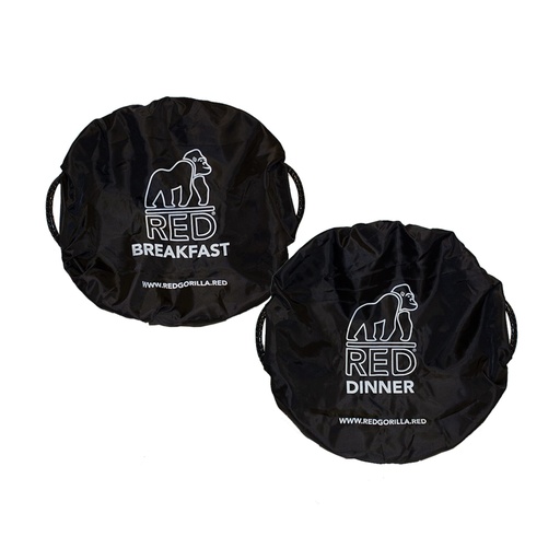 [COV.PAIR.BK] Red  Gorilla - Tubcovers - Medium Black Breakfast/Dinner Covers