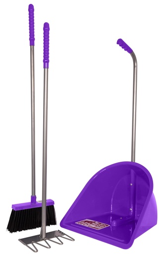 [TD500.P] Red  Gorilla - Tidee Companion Set - Purple (Tidee + Rake + Broom)