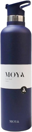 [DB04002A-S] Moya "Coral Reef" 1L Insulated Sustainable Water Bottle Navy Spout Lid