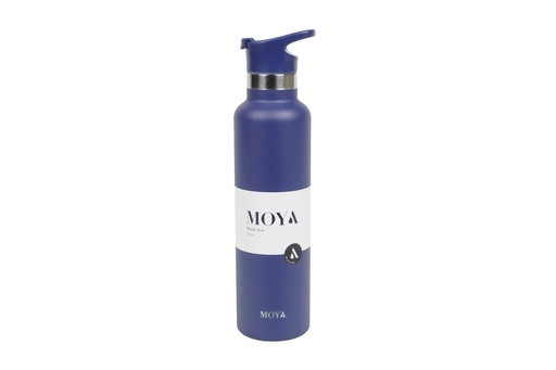 [DB03002A-S] Moya "Black Sea"  700ml Insulated Sustainable Water Bottle Navy Spout Lid