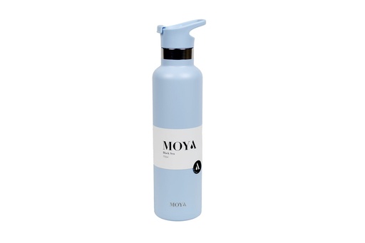 [DB03003A-S] Moya "Black Sea"  700ml Insulated Sustainable Water Bottle Powder Blue Spout Lid