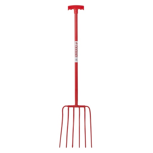 [116/T6/R] Red  Gorilla - 6 Prong Manure Fork - Red (T-Handle)