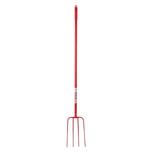 [116/48/R] Red  Gorilla - 4 Prong Manure Fork Straight Handle - Red (48” Straight Handle)