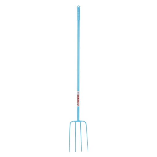 [116/48/SK.BL] Red  Gorilla - 4 Prong Manure Fork Straight Handle - Sky Blue (48” Straight Handle)