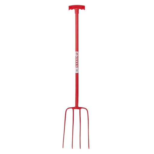 [116/T/R] Red  Gorilla - 4 Prong Manure Fork T-Handle - Red (T-Handle)