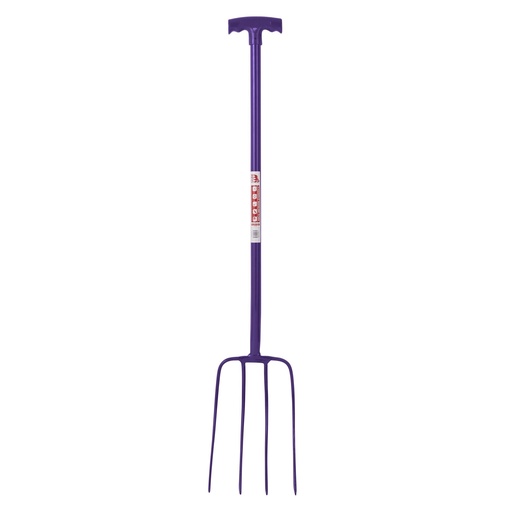 [116/T/P] Red  Gorilla - 4 Prong Manure Fork T-Handle - Purple (T-Handle)