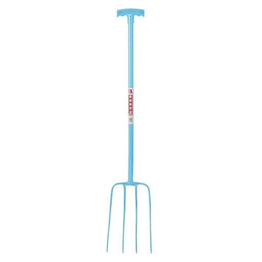 [116/T/SK.BL] Red  Gorilla - 4 Prong Manure Fork T-Handle - Sky Blue (T-Handle)