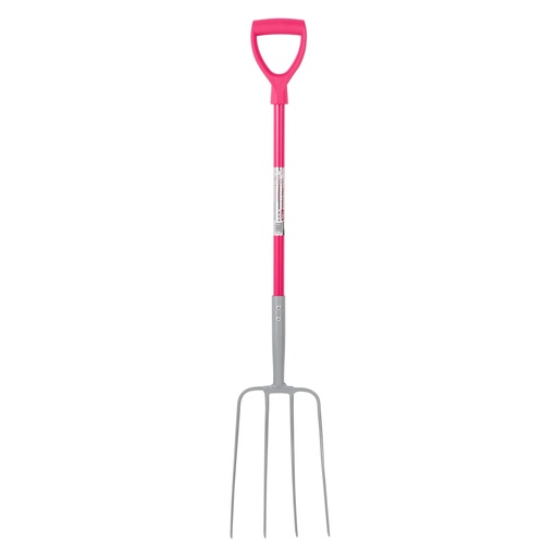 [MAN/D/PINK] Red  Gorilla - 4 Prong Manure Fork D Handle - Pink (D Handle)