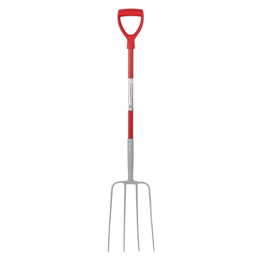 [MAN/D/RED] Red  Gorilla - 4 Prong Manure Fork D Handle - Red (D Handle)